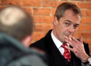 UKIP Leader Nigel Farage Visits Eastleigh To Canvass With Candidate Diane James
