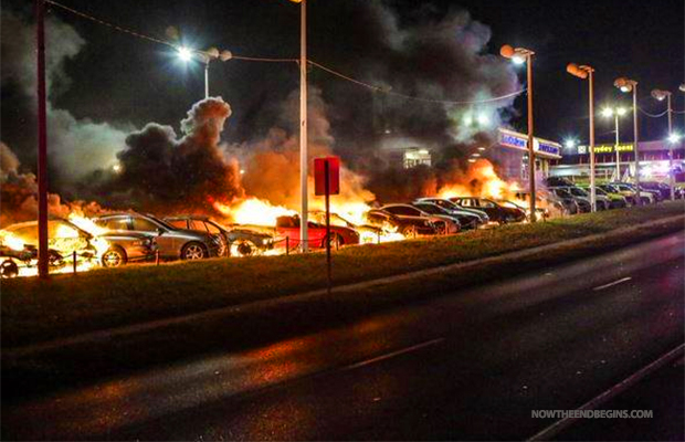 Ferguson cars burn