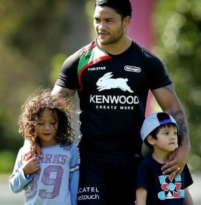 Issac Luke with his two children